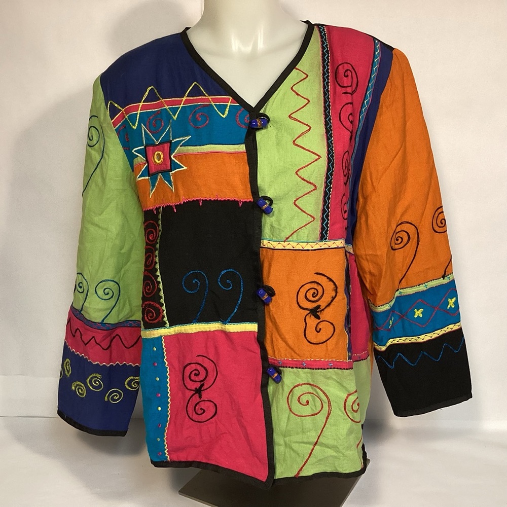 Indigo Moon colorful womens jacket size large